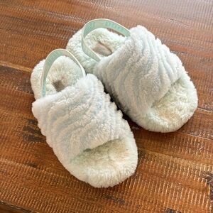 Fluffy light blue Ugg Slippers